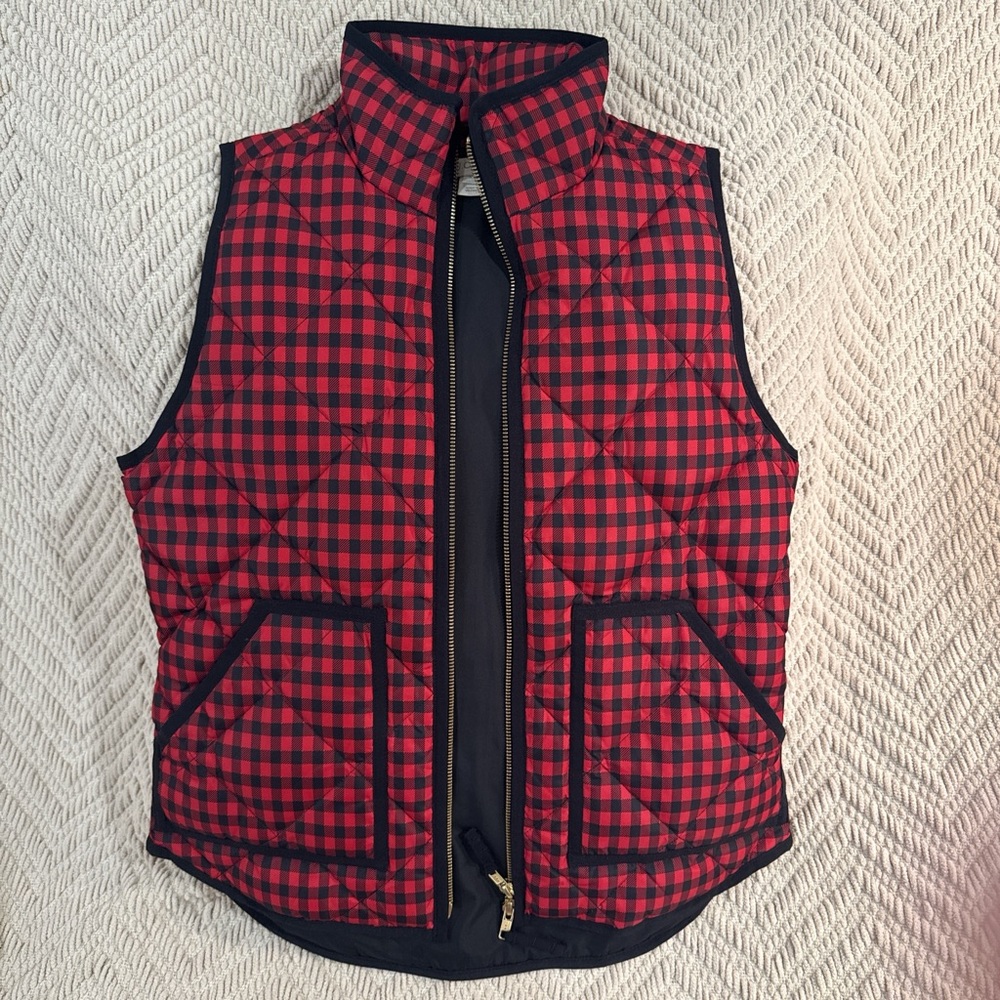 J. Crew Ref and Black Checkered Vest